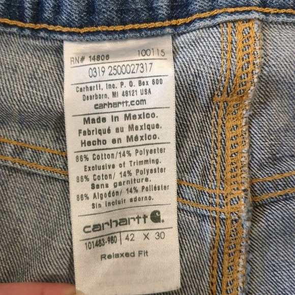 Carhartt men's relaxed fit jeans  , size 42x30 - Picture 7 of 7